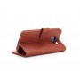 Genuine Leather Bookcase Samsung Galaxy S6 Rood Bruin