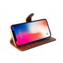 Echt Leren Book Case iPhone  X/XS Licht Bruin