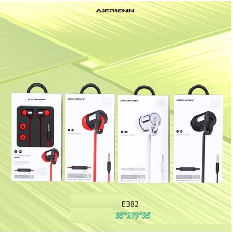 Aiersenn E382 Earphones Music and calls Rood