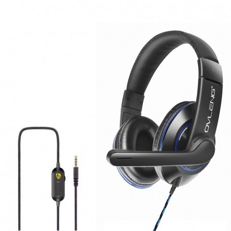 Stereo Gaming headphone OV- P5 Zwart- blauw