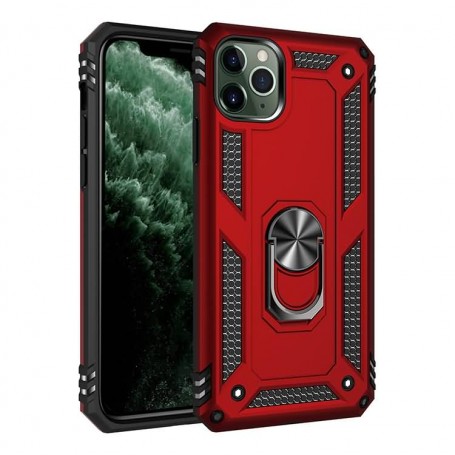 Stevige Ring backcover voor iPhone 12 (pro) Rood