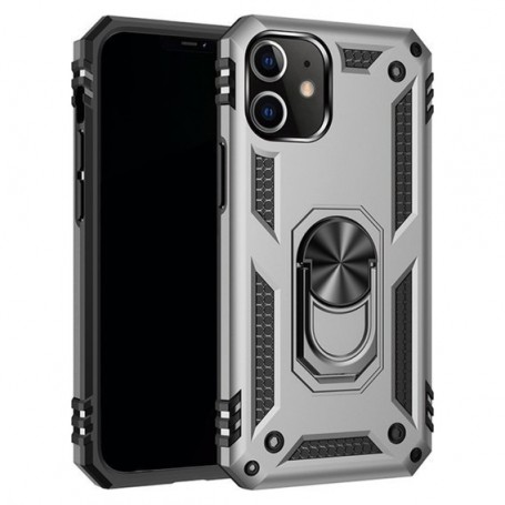 Stevige Ring backcover voor iPhone 12 Mini Zilver