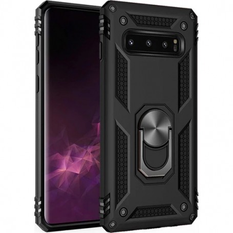 Stevige Ring backcover voor Samsung S10 Plus Zwart