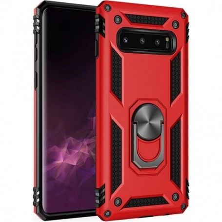 Stevige Ring backcover voor Samsung S10 Plus Rood