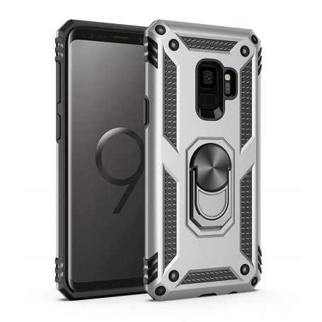 Stevige Ring backcover voor Samsung S9 Zilver