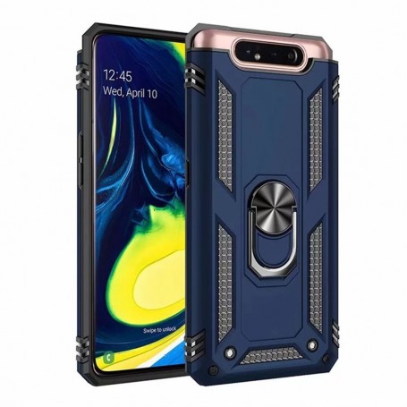 Stevige Ring backcover voor Samsung A80/A90 Blauw