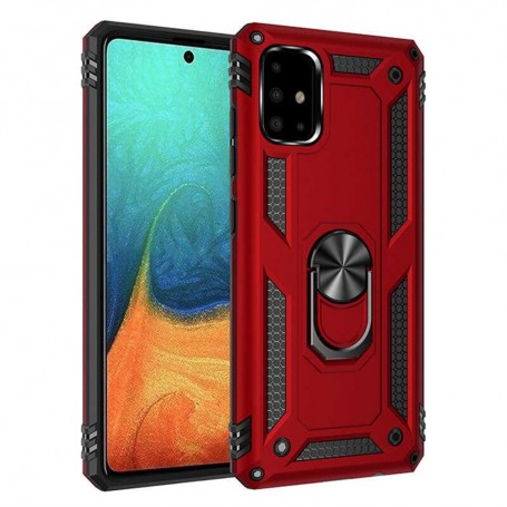 Stevige Ring backcover voor Samsung A51 Rood