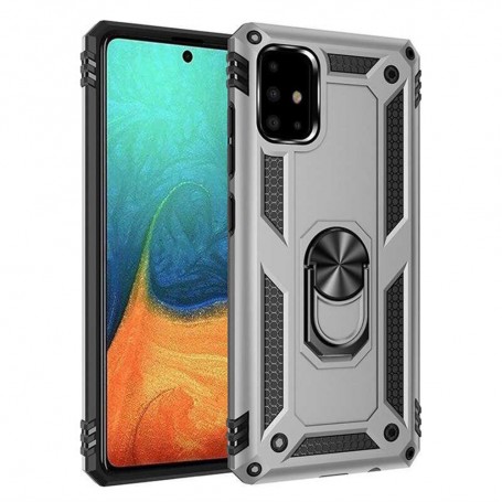 Stevige Ring backcover voor Samsung A71 5G Zilver