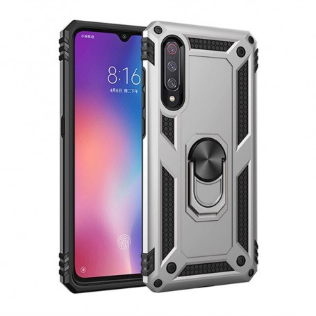 Stevige Ring backcover voor Huawei P smart 2019 zilver