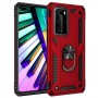 Stevige Ring backcover voor Huawei P 40 Rood