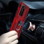 Stevige Ring backcover voor Huawei P 40 Rood