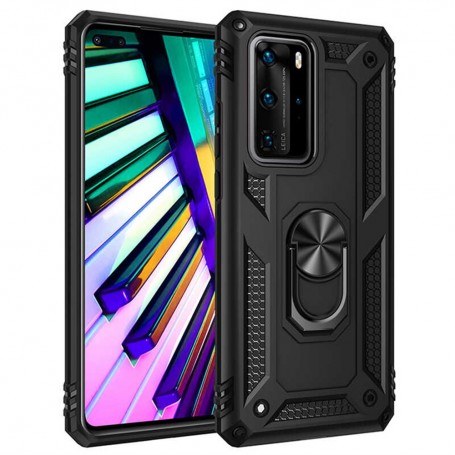 Stevige Ring backcover voor Huawei P 40 pro Zwart