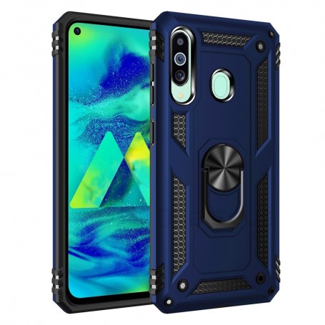 Stevige Ring backcover voor Samsung A60 Blauw