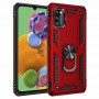 Stevige Ring backcover voor Samsung A41 Rood