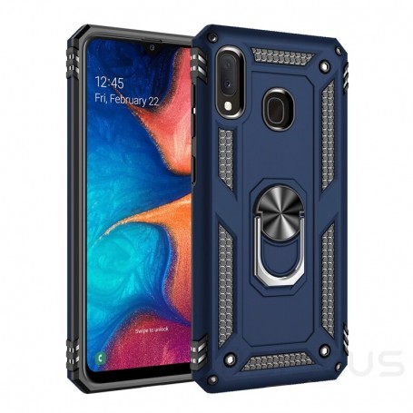 Stevige Ring backcover voor Samsung A40 Blauw