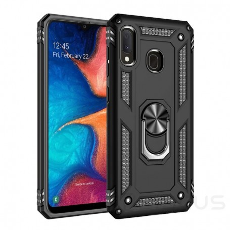 Stevige Ring backcover voor Samsung A40 Zwart