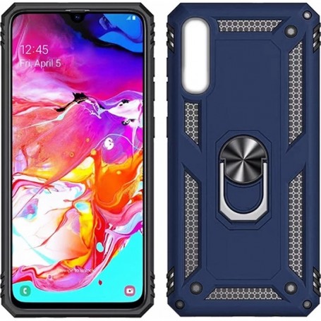 Stevige Ring backcover voor Samsung A10 Blauw