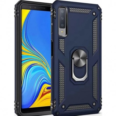 Stevige Ring backcover voor Samsung A7 2018 Blauw