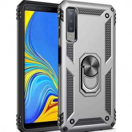 Stevige Ring backcover voor Samsung M20 Zilver