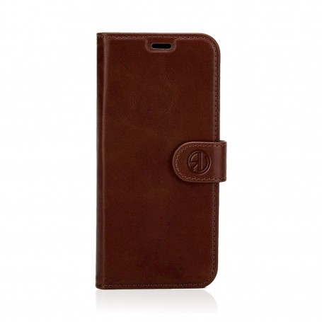 Echt Leren Book Case iPhone 13 Mini Donker Bruin